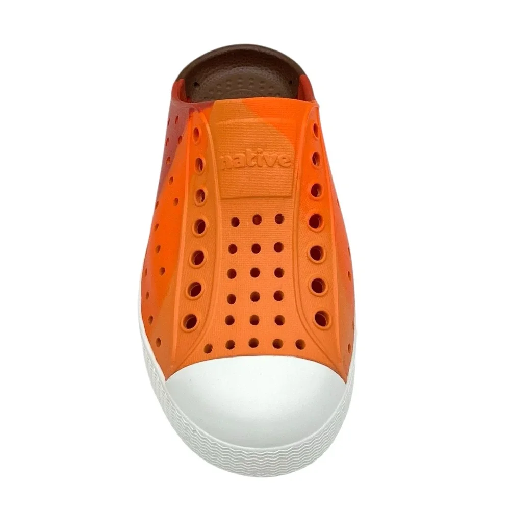 Native Little Boys Girls Jefferson Clog Size 11 Marble Orange Sunset Roasted